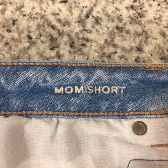 American Eagle AE Denim Mom Patchwork Shorts Size 10 - Picture 5 of 6